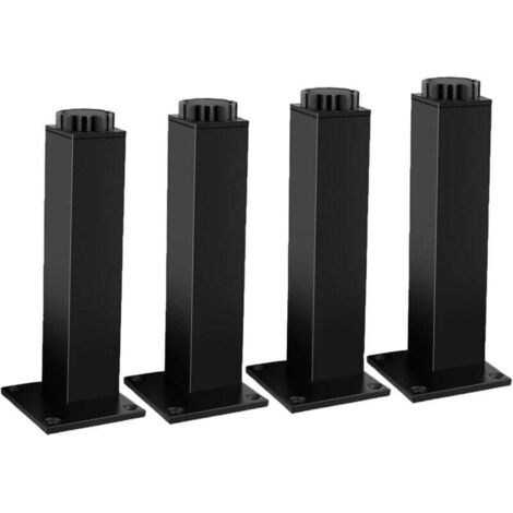 Verstellbare Möbelfüße, 4er-set, Metallfüße Für Badezimmermöbel. Schwarze, Quadratische Füße, Tragkraft 80 Kg, Höhe 30 Cm, 18 Mm Verstellbar.
