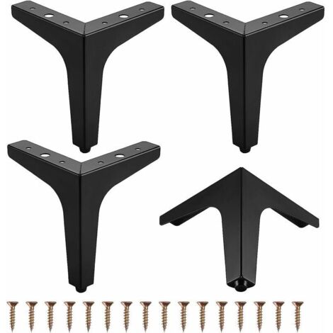 4 Stück Metall-möbelbeine, 10 Cm Dreieckige Möbelbeine Für Sofa, Couchtisch, Tv-ständer Und Andere Möbel (schwarz)