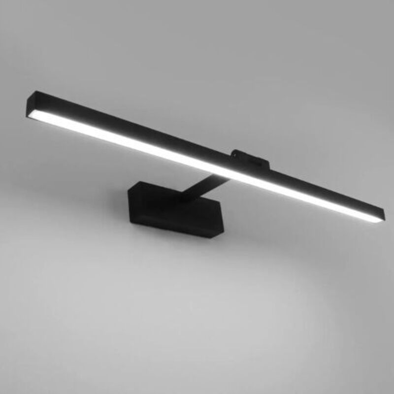 50 Cm Led-badezimmerspiegelleuchte, 12 W, Ip44 Wasserdichte Badezimmerwandleuchte, 180° Drehbar, Moderne Badezimmerspiegelleuchte, Kaltweiß 5500 K, Schwarz [energieklasse F]