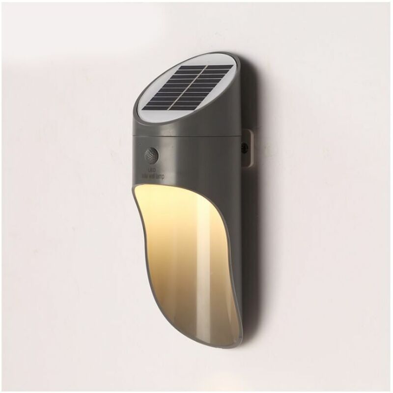 Solarleuchte Für Den Außenbereich, Wandleuchte Für Den Außenbereich, Wasserdichte Led-gartenleuchte, Balkon-straßenleuchte Mit Bewegungsmelder (warmgraues Gehäuse, Weißes Licht)