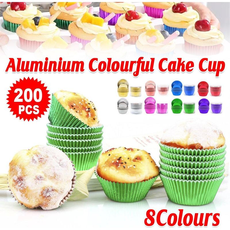 200 Blaue Pergamentpapierförmchen Für Cupcakes Und Muffins Zum Festlichen Backen