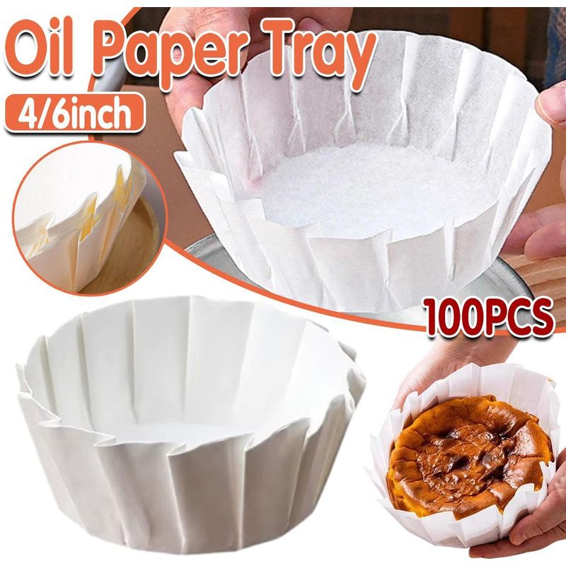 Packung Mit 100 Kuchenformen Aus Antihaftbeschichtetem, Formstabilem Und Ölbeständigem Pergamentpapier, 10 Cm Durchmesser.