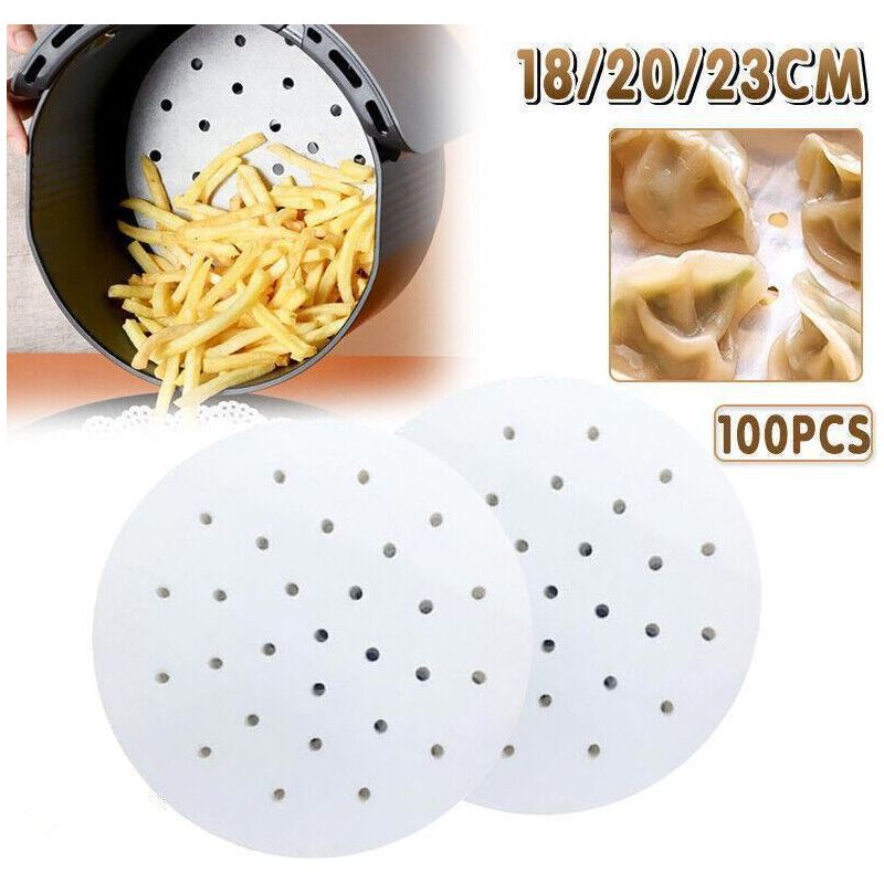 100 Blatt Antihaftbeschichtetes Wellpapier Für Heißluftfritteusen (7/8/9 Zoll), 18 Cm Durchmesser
