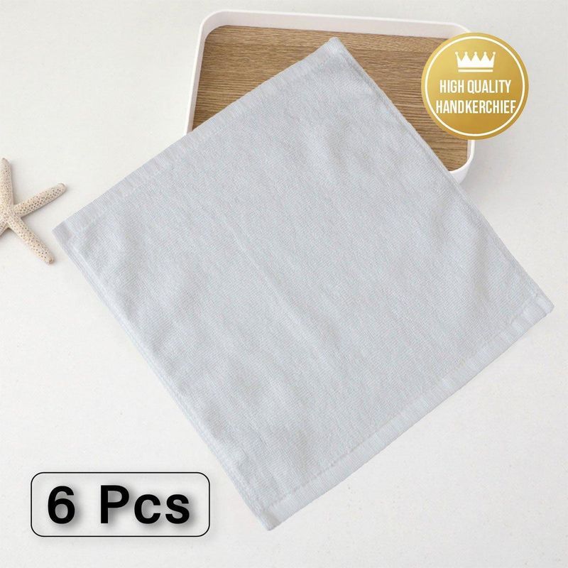 Set Mit 6 Quadratischen Weißen Baumwollwaschlappen, 32 X 32 Cm, Perlsatin-effekt, 60 G, Ideal Für Hotels, Schönheitssalons Und Karaoke.