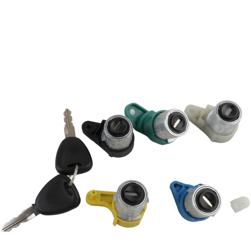 Lot De 5 Serrures De Porte Pour Kangoo 1 Nissan Kubistar Avec 2 Clés Avant Gauche Droite Latérale Arrière Battante Droit Interrupteur D'Allumage 7701472590