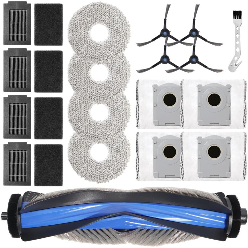 Accessoires Pour Ecovacs Deebot T50 Max Pro Omni,t50 Max Pro Omni Gen2 Robot Aspirateur Pièce De Rechange,brosses À Rouleau+4 Chiffon De Nettoyage+4 Sac À Poussière+4 Brosses Latérales+4 Filtres