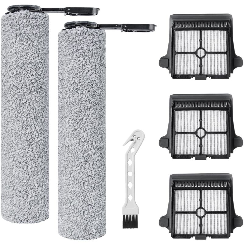 Rouleau De Brosse Et Filtre Hepa Pour Tineco Floor One S7 Combo / S7 Flashdry/tineco Floor One Switch S7 Aspirateur Accessoires, 2 Brosse À Rouleaude, 3 Filtre Hepa, 1 Brosse De Nettoyage