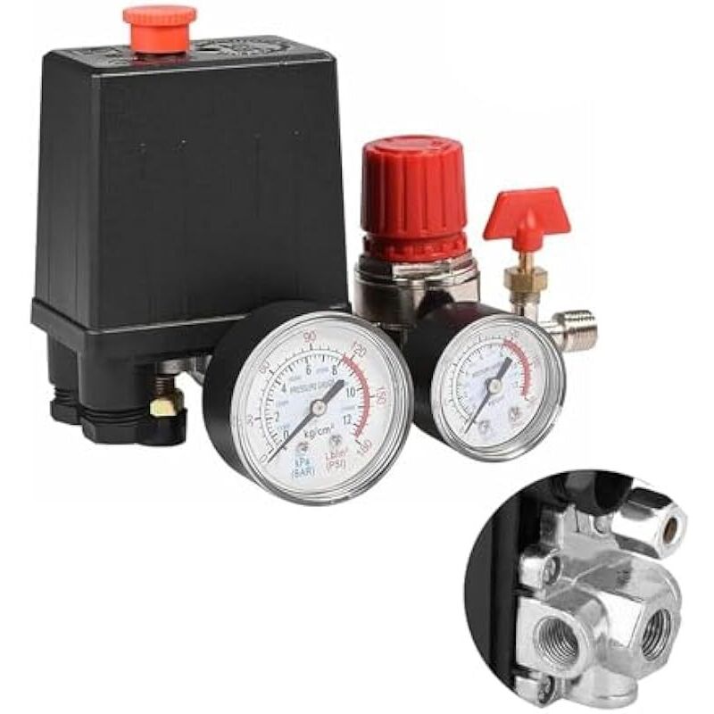 Compresseur D'Air Pressostat Valve Pressostat Compresseur D'Air Avec Manomètre Régulateur,pressostat Compresseur D'Air