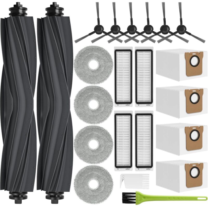 L20 Ultra Accessoires Pour Dreame L20 Ultra Complete / L20 Ultra Aspirateur Kit Pièces De Rechange, 4 Sacs À Poussière, 4 Chiffon Serpillières, 2 Brosse Principale, 4 Filtre, 6 Brosse Latérale