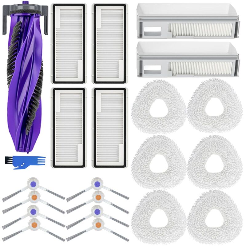 Accessoires Pour Narwal Freo X Ultra Aspirateur, 1 Brosse Principale, 2 Sacs De Poussière, 4 Filtres, 6 Lingettes, 8 Brosses Latérales, Pièces Détachées Freo X Ultra 22 Pièces