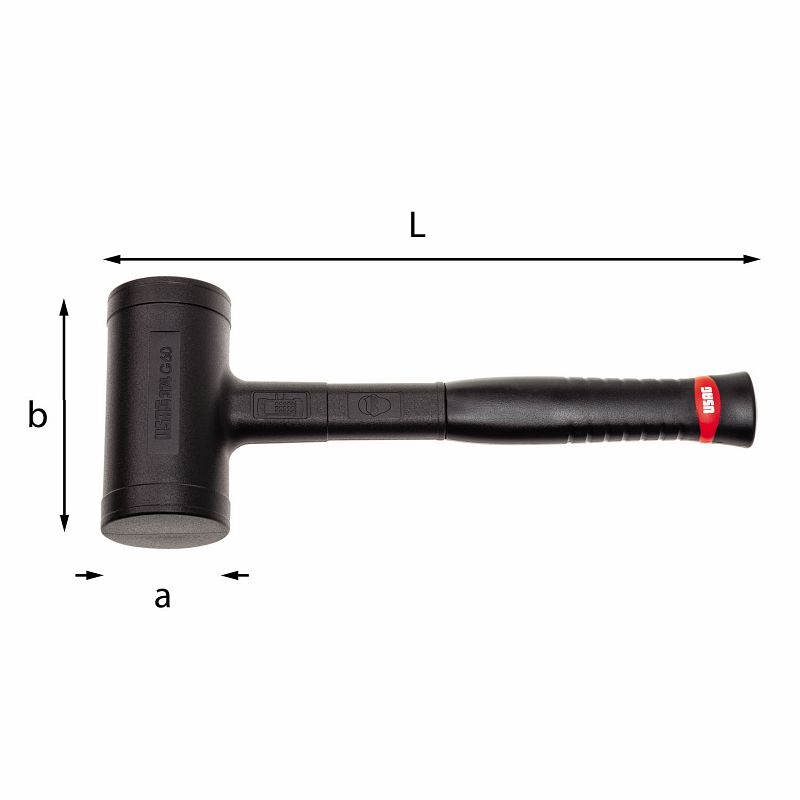 Mazzuola Antirimbalzo Monoblocco Usag 374 G Diametro 40 Mm
