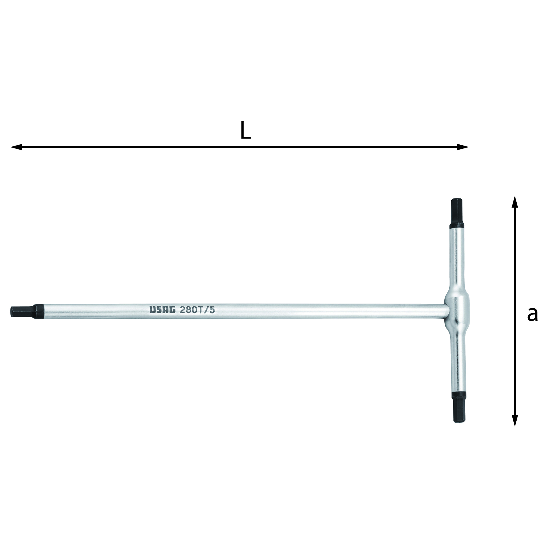 Usag Chiavi A T Con Maschio Esagonale 280t D. 2mm U02800130
