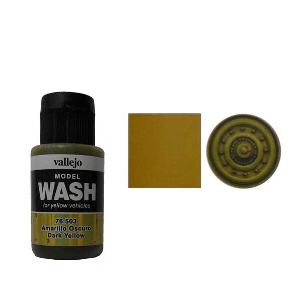 Model-wash Verwitterungs-effekt Farbe Von Vallejo 76.503 Dark Yellow / Dunkelgelb