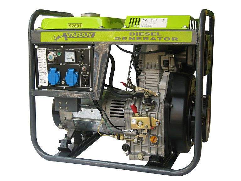 Varan Motors - 92601 Elektrischer Diesel Stromerzeuger 5.0kw, 2 X 230v, 1 X 12vdc