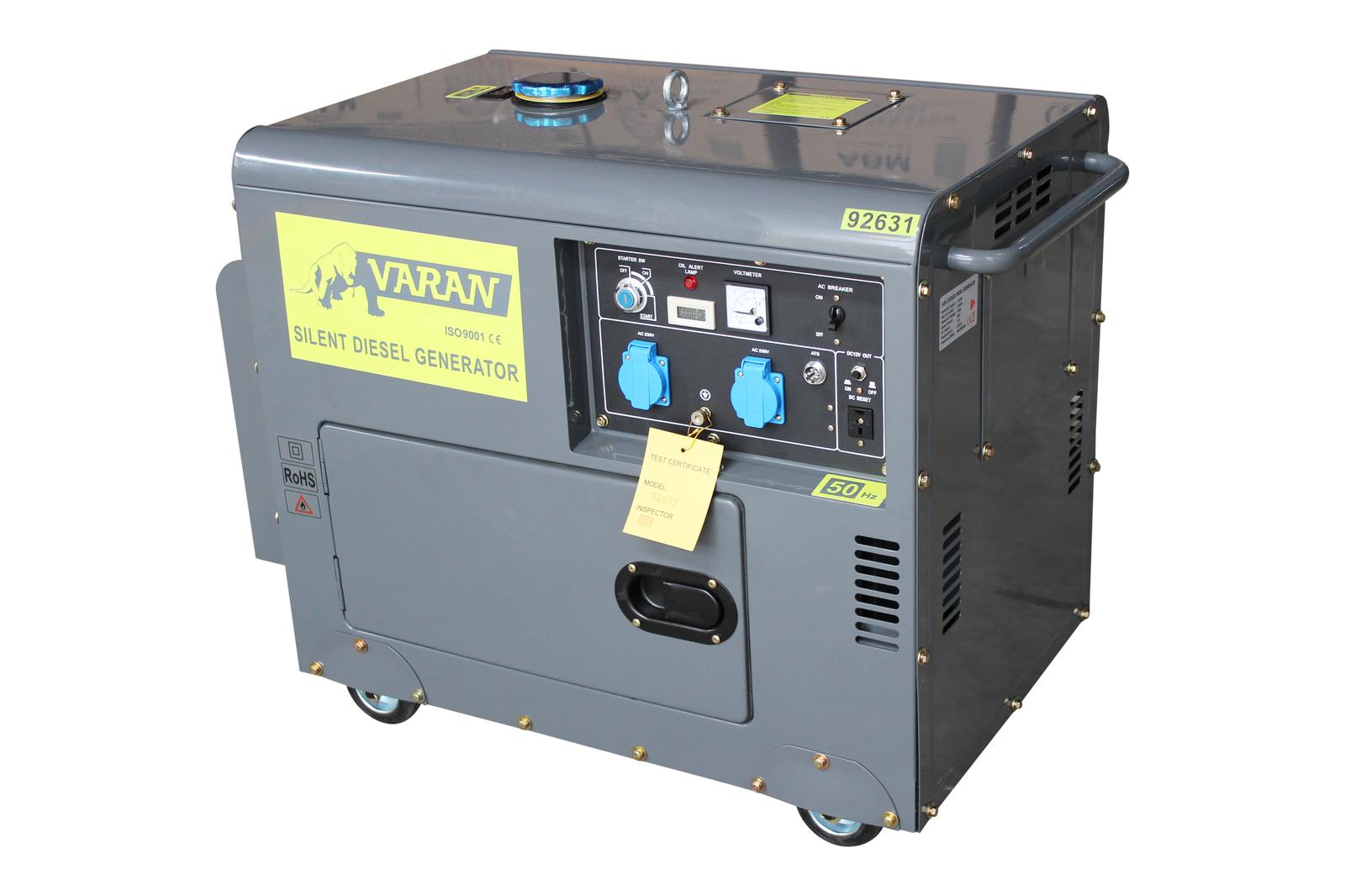 Varan Motors - 92631 Generator Stromerzeuger Stromaggregat Notstromaggregat 5,5kw 2x230v+12v Diesel