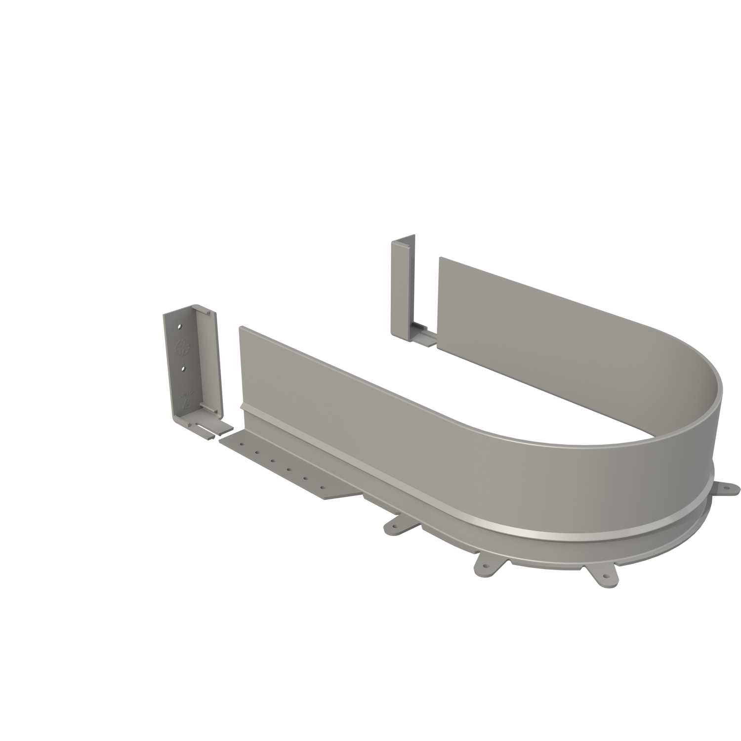 Volpato Schubladen Syphon Ausschnit Flex - Bodenstärke 16mm, Kunststoff Weiß