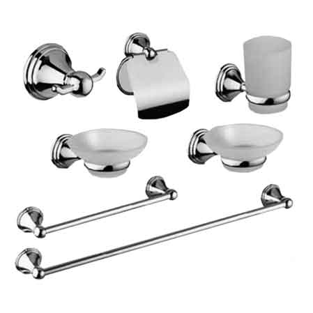 Set Badzimmer 'sara' 7 Teile Chrom - Glas