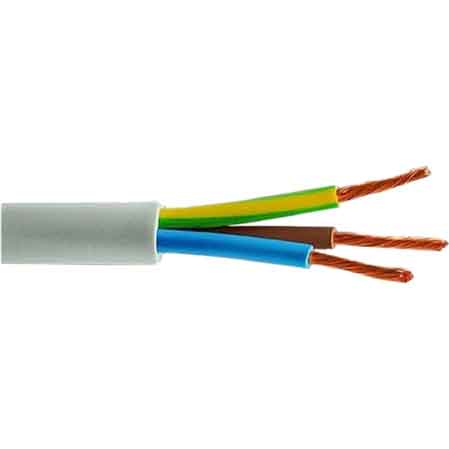 Dreipoliges Kabel „weiss“ Querschnitt 3x1,5 Mm
