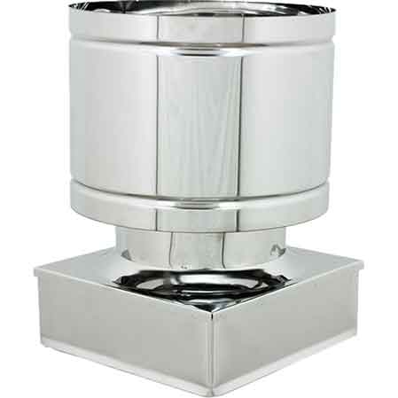 Edelstahl-ofenhaube Quadratisch «winddicht» 420x420 Mm