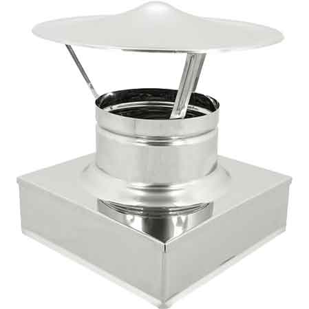 Edelstahl-kaminhaube Quadratisch „chinesisch“ 420x420 Mm