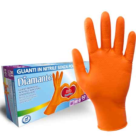 Nitril-einweghandschuh „diamond“ Gr. M - Packung Mit 50