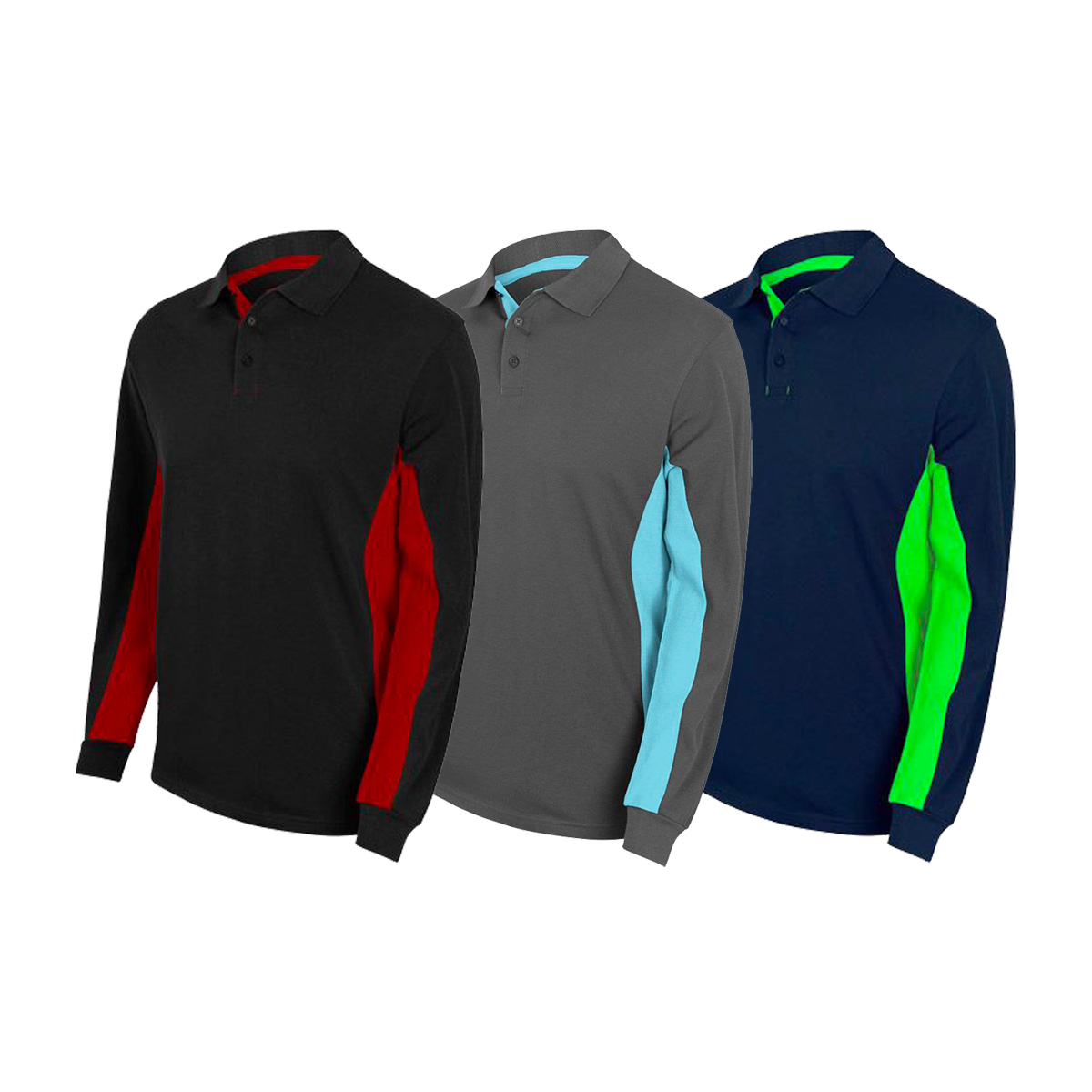 Velilla 105514 Langärmliges Arbeitspoloshirt - L - Hellgrau/hellblau