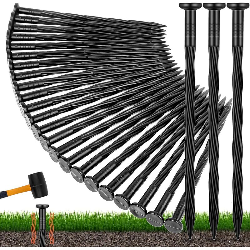 Packung Mit 80 Kunststoffheringen, 20 Cm – Beeteinfassungs- Und -befestigungsnägel, Robuste Heringe Für Planen Und Zelte – Uv-beständig Und Verrottungsfest, Einfache Montage