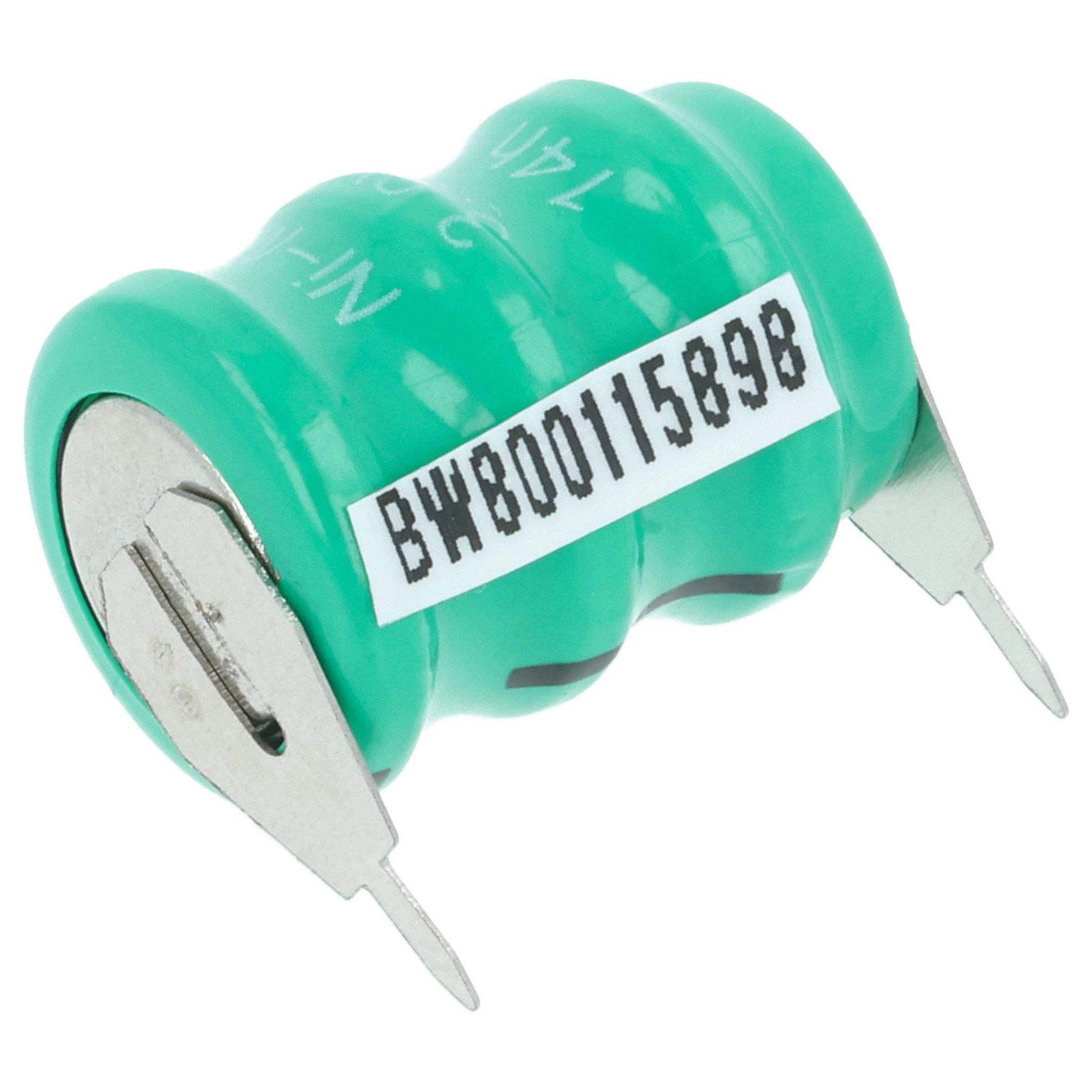 Vhbw - Knopfzellen Akku Typ V40h (nimh, 40mah, 3.6v) - Säule Mit 3 Zellen, 2 Pins Printanschluss, Wiederaufladbar