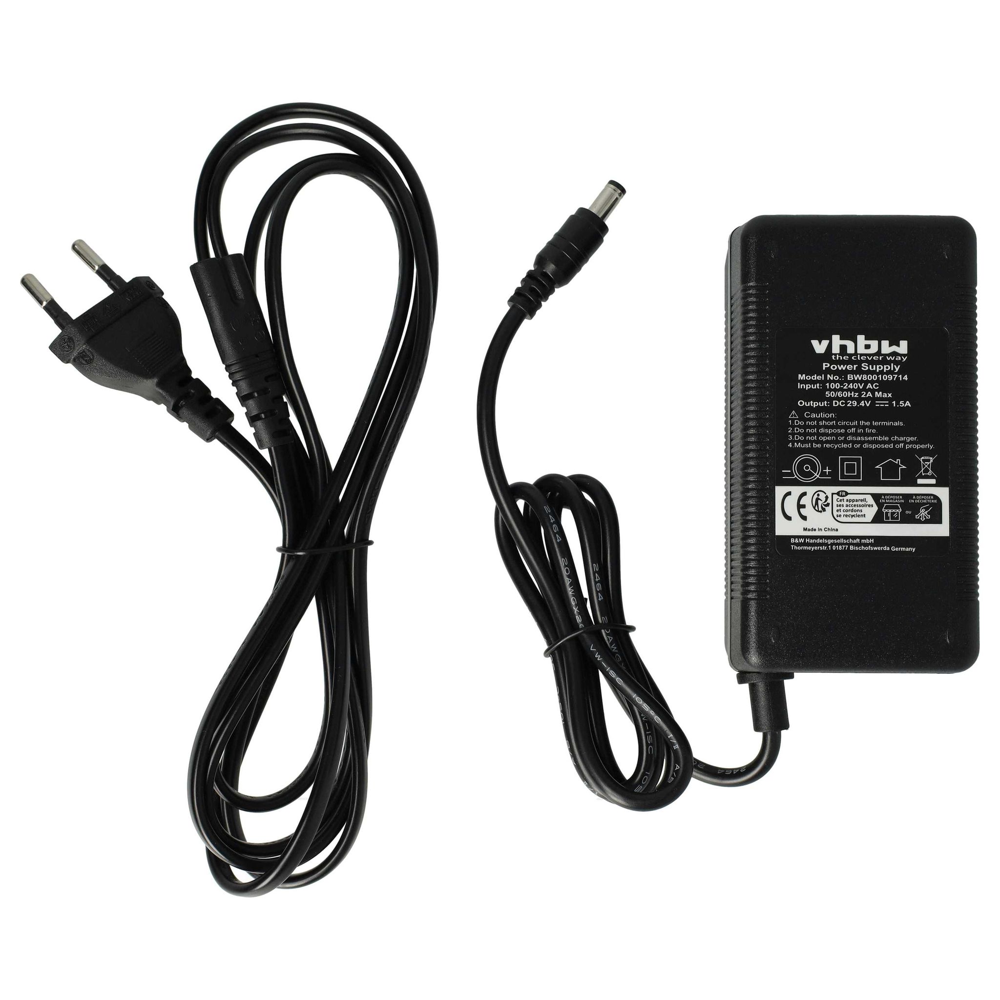 Vhbw 220v Netzteil Ladegerät Ladekabel 52w Kompatibel Mit E-bike Pedelec, Elektrofahrrad Akkus Mit Rundstecker-anschluss.