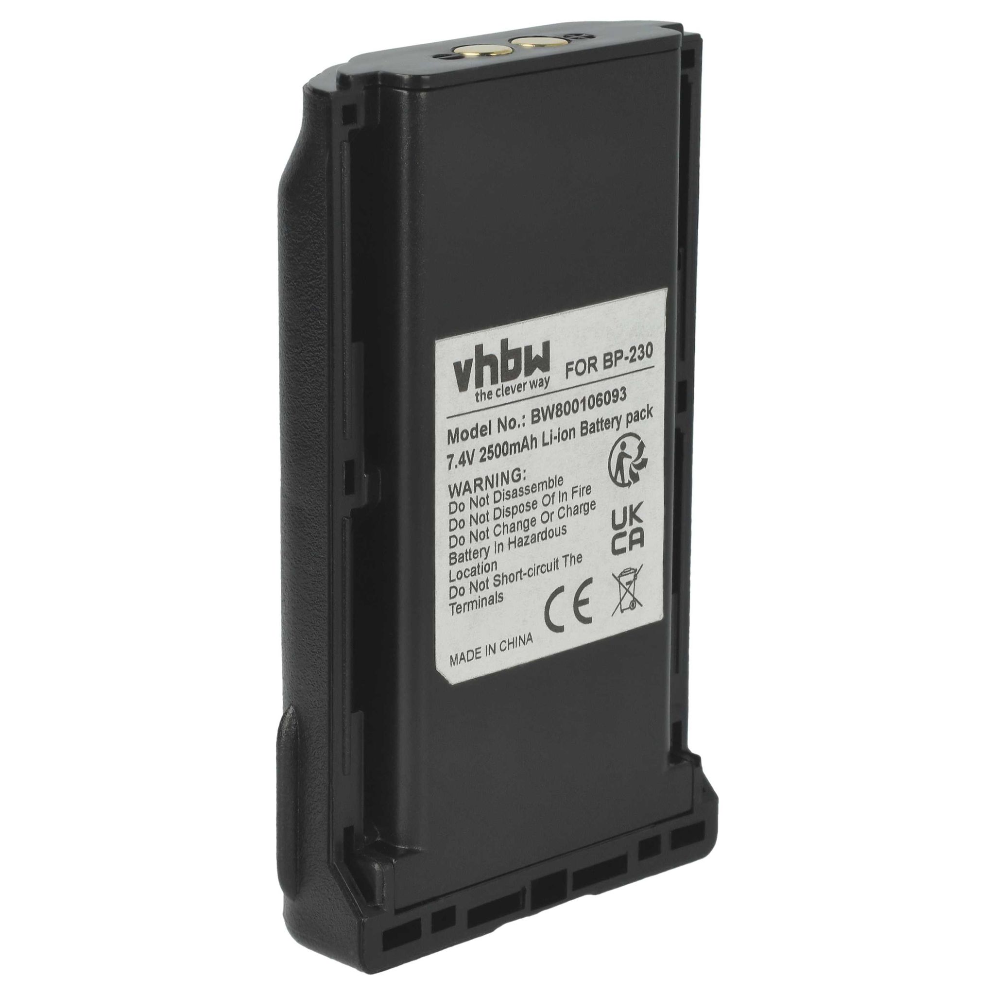 Vhbw - 1x Akku Kompatibel Mit Icom Ic-f15s, Ic-f14s, Ic-a14s, Ic-f15, Ic-f14, Ic-a14, Ic-4011 Funkgerät, Walkie Talkie (2500 Mah, 7,4 V, Li-ion)