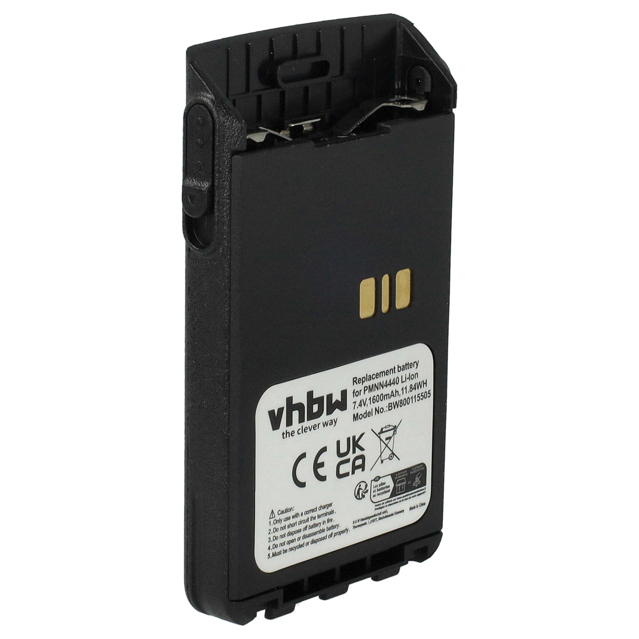 Vhbw - Akku Kompatibel Mit Motorola Dp3661e, Dp3441e Funkgerät, Walkie Talkie (1600 Mah, 7,4 V, Li-ion)