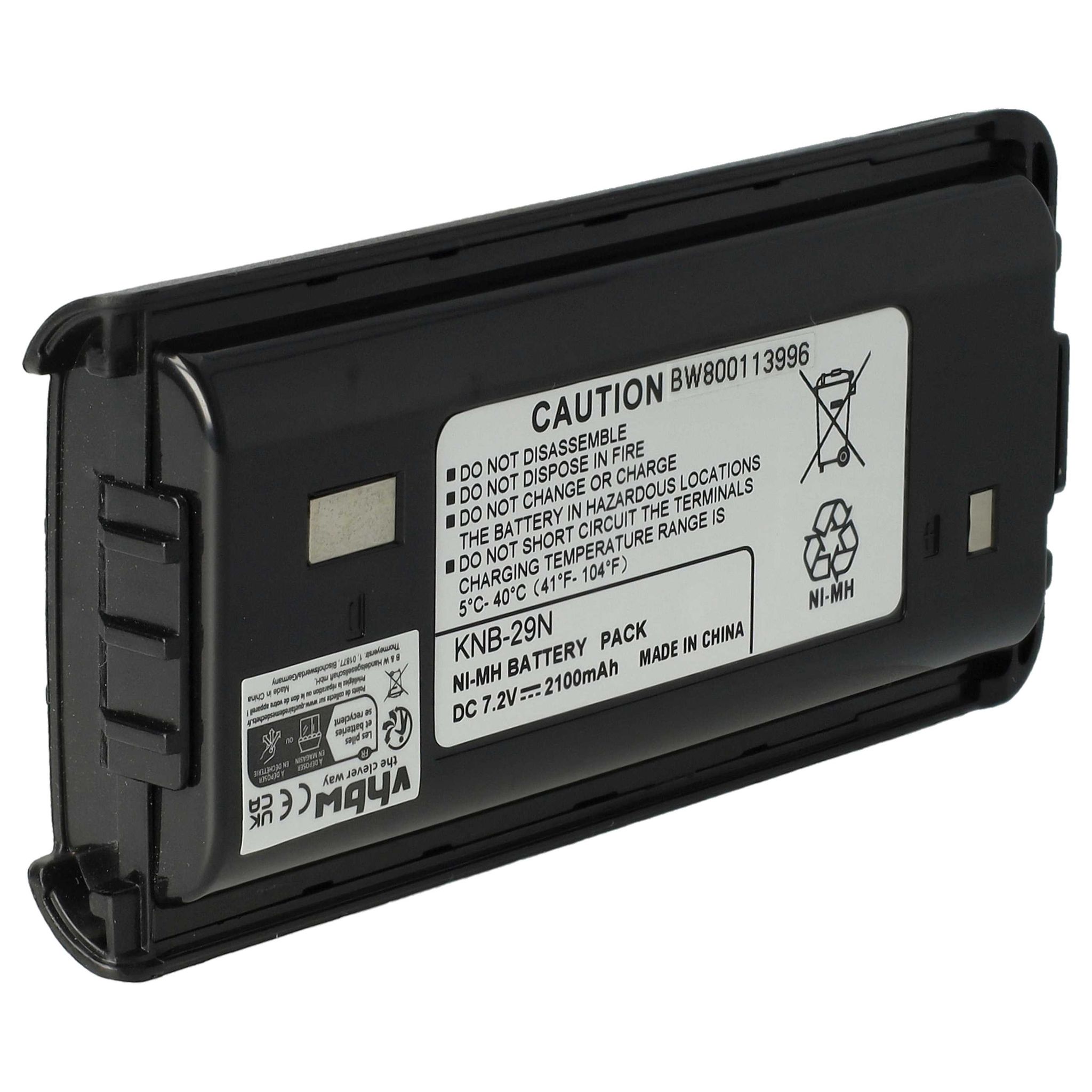 Vhbw Akku Kompatibel Mit Kenwood Tk-2302 Tk-2302e, Tk-2300vp, Tk-2302t, Tk-2217, Tk-2300 Funkgerät, Walkie Talkie (2100mah, 7,2v, Nimh)