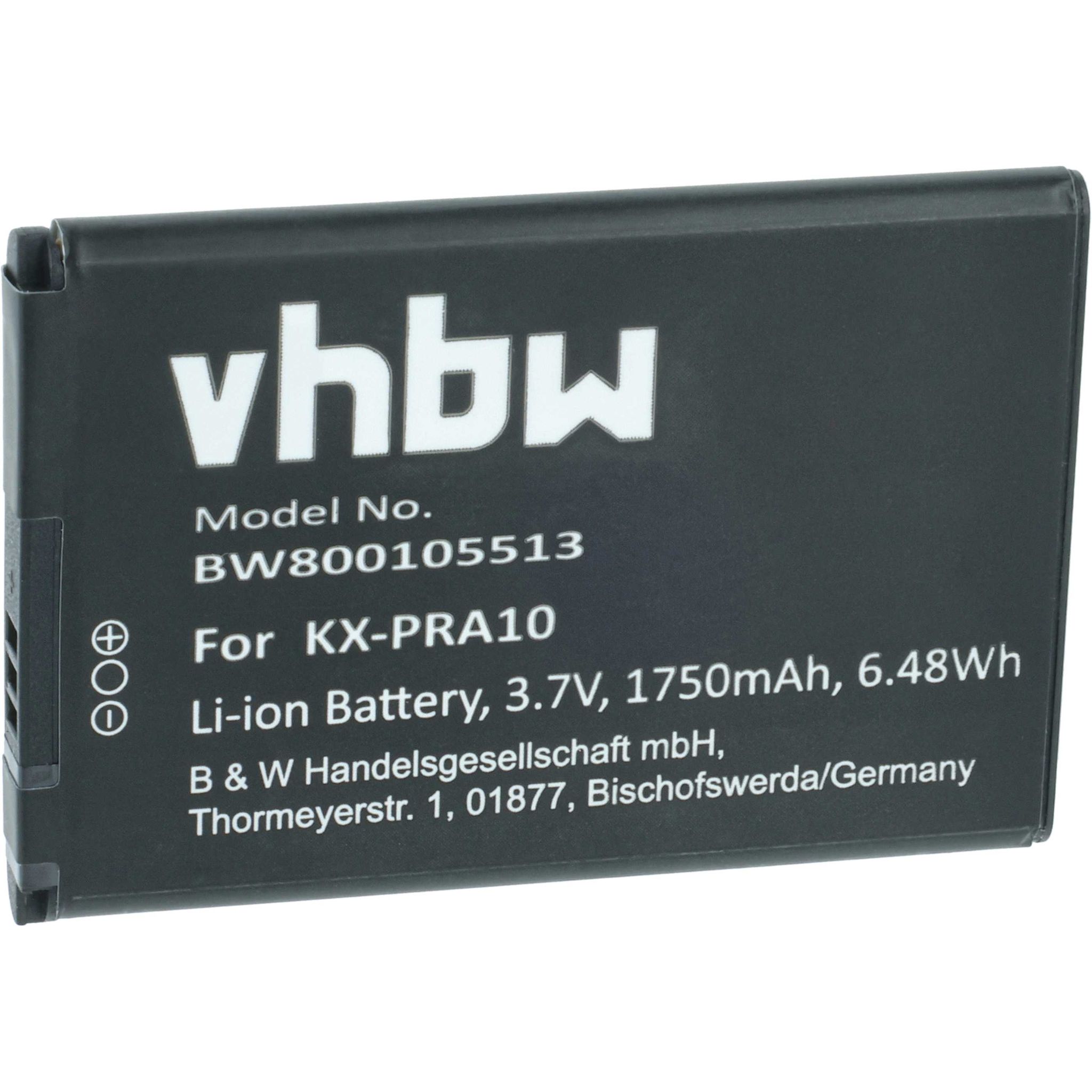 Vhbw Akku Kompatibel Mit Panasonic Kx-pra15 Kx-pra15exb, Kx-prx110, Kx-prx110gw Schnurlos Festnetz Telefon (1750mah, 3,7v, Li-ion)