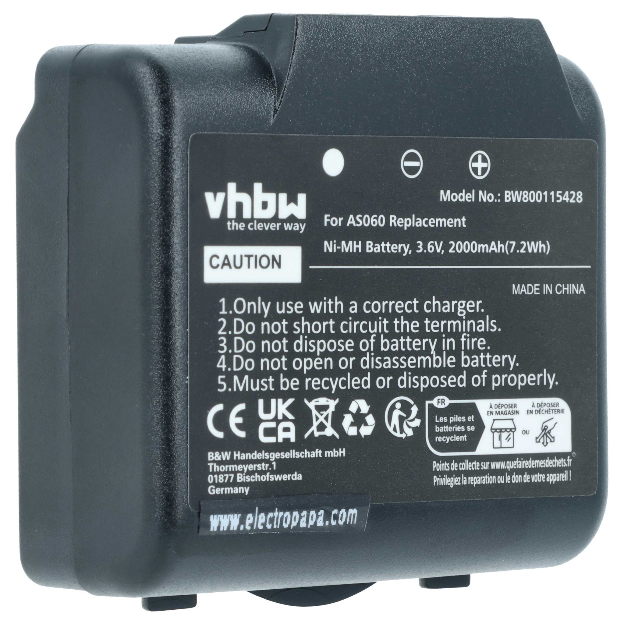 Vhbw Akku Kompatibel Mit Imet M550 Ares M550s Thor, Be5500, Be3600, M550s Industrie-funkfernsteuerung Fernbedienung (2000 Mah, 3,6 V, Nimh) - Schwarz
