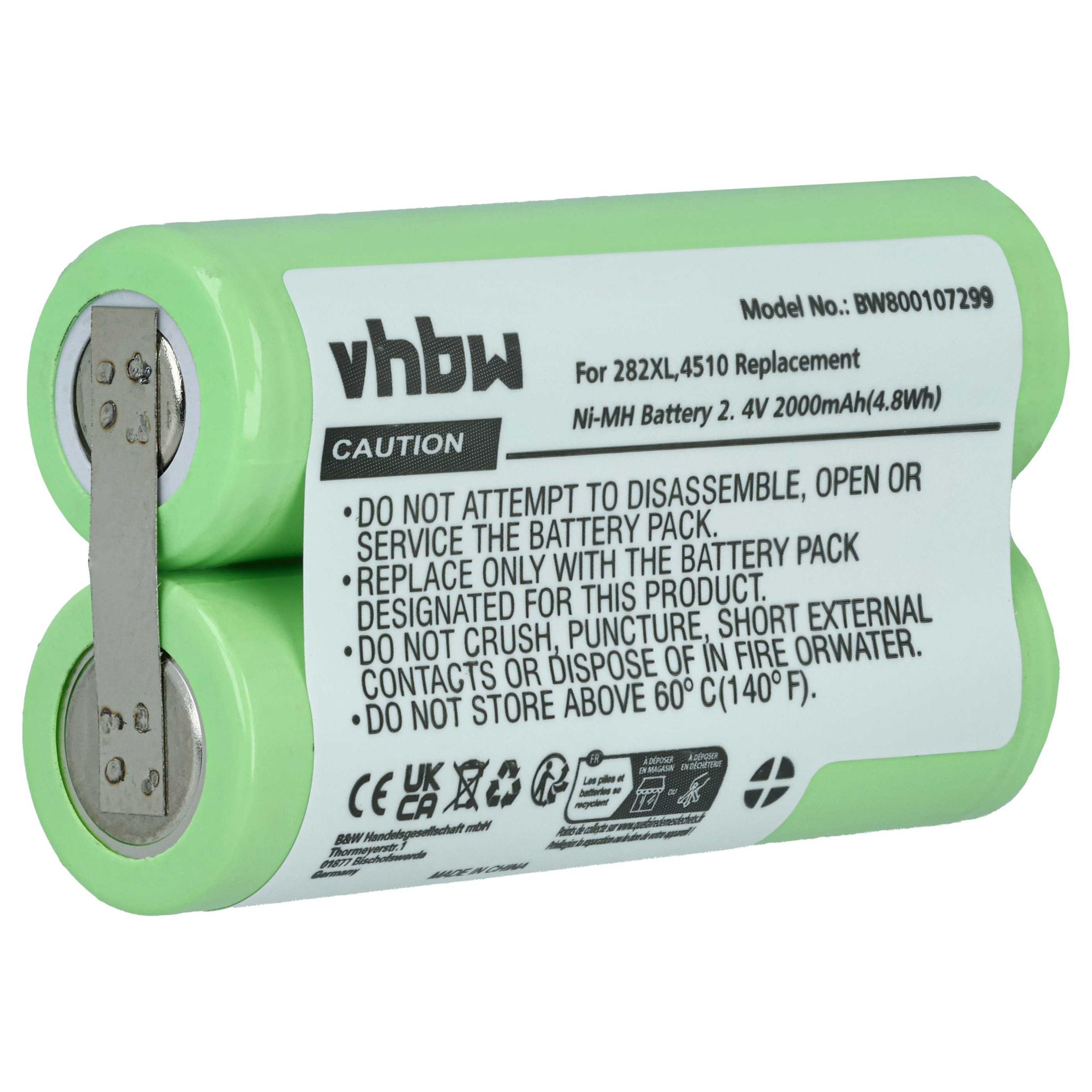 Vhbw - Akku Kompatibel Mit Windmere Rr-3 Rasierer Haarschneider (2000mah, 2,4v, Nimh)