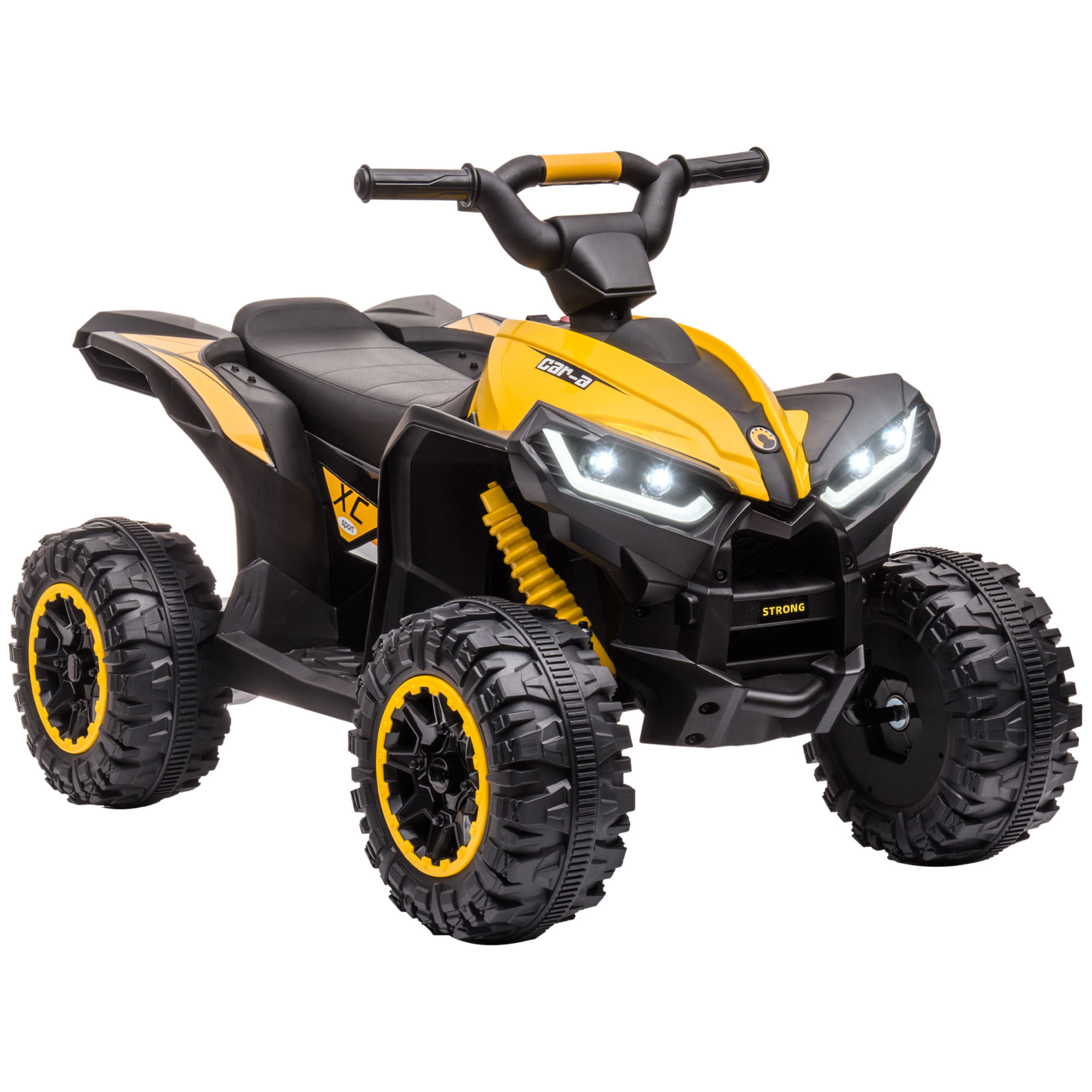 Elektro-kinderquad, Led-scheinwerfer, Stoßdämpfer, Ergonomischer Sitz, Gelb+schwarz