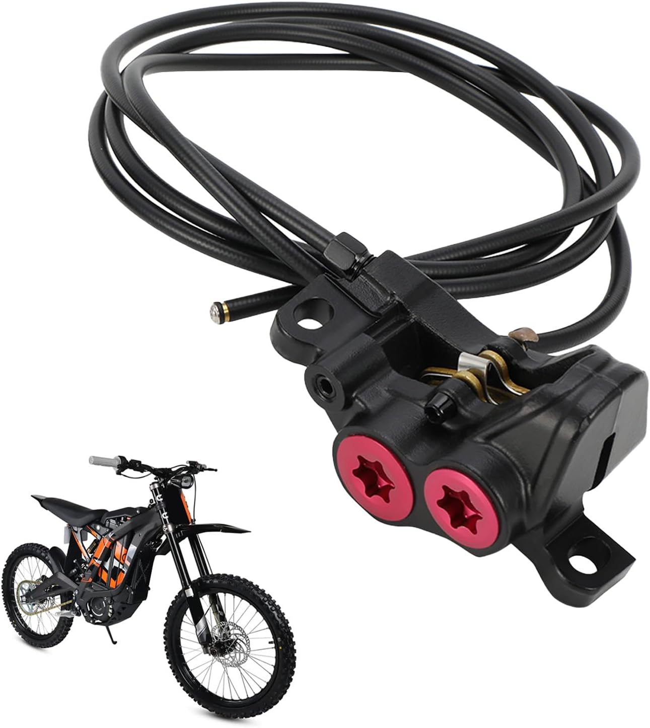Motorrad-bremssattel, Hinterradbremssattel + 1600 Mm Bremsschlauch Für Elektrofahrrad Ron Light Bee S/x X160 X260