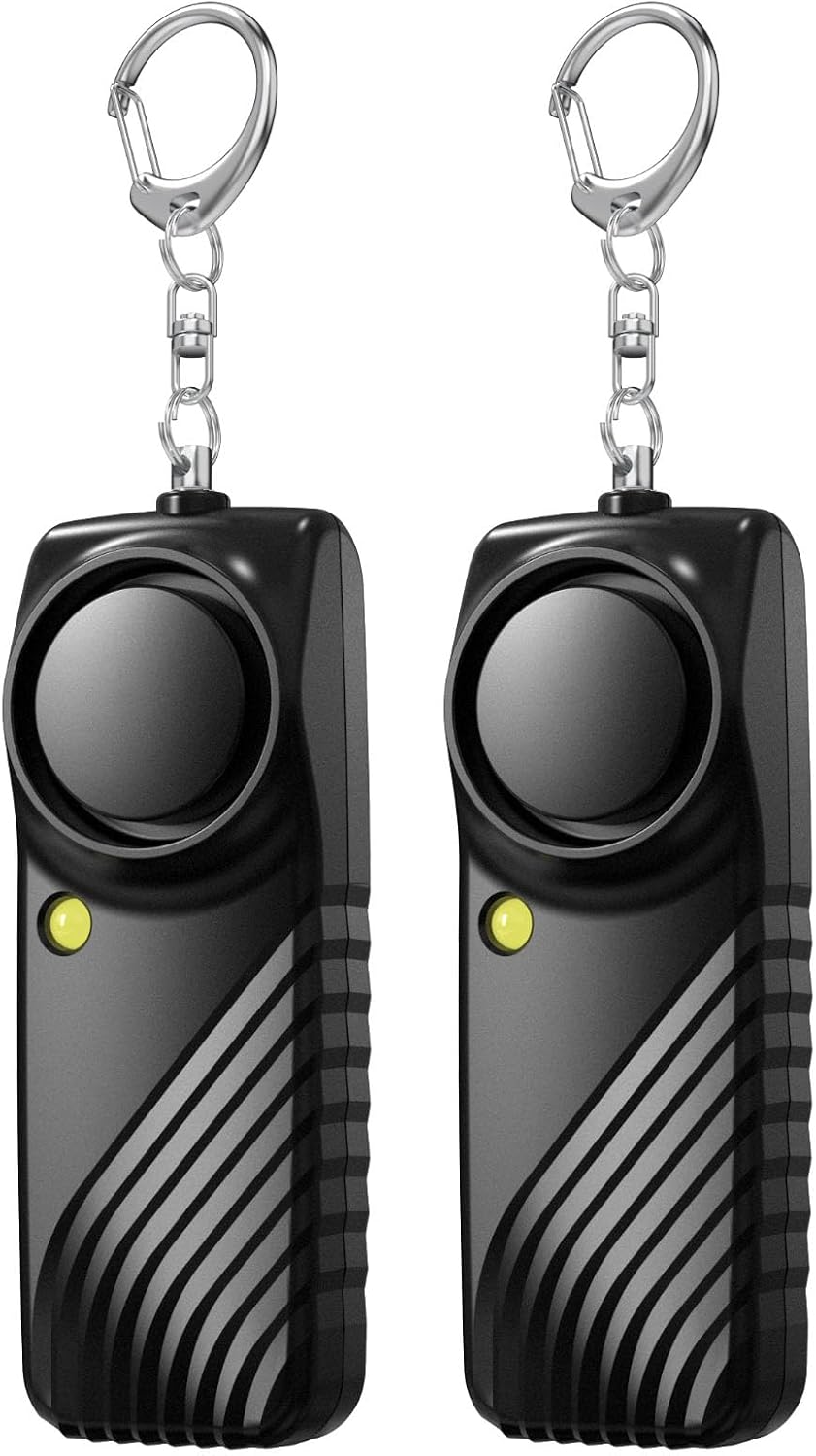 2er-pack Laute 130-db-personenalarmgeräte Mit Tragbarer Led-taschenlampe – Notfallalarm Zur Selbstverteidigung Im Freien – Sicherheitsalarm Für Frauen, Kinder Und Senioren – Schwarz
