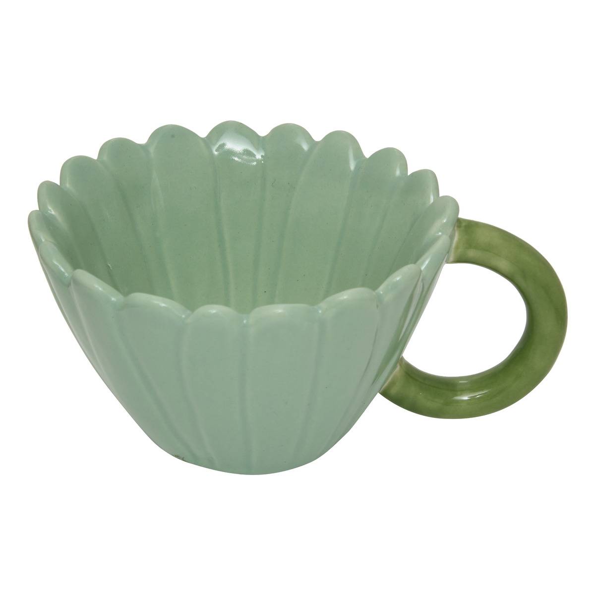 Tasse Rosenblüte Keramik 20cl - Grün
