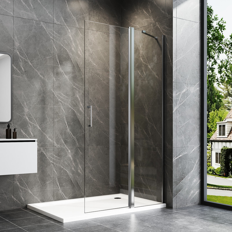 Walk In Dusche 75x185cm Walk In Duschwand Drehtür Dusche Duschtrennwand 6mm Esg-sicherheitsglas Nano Beschichtung