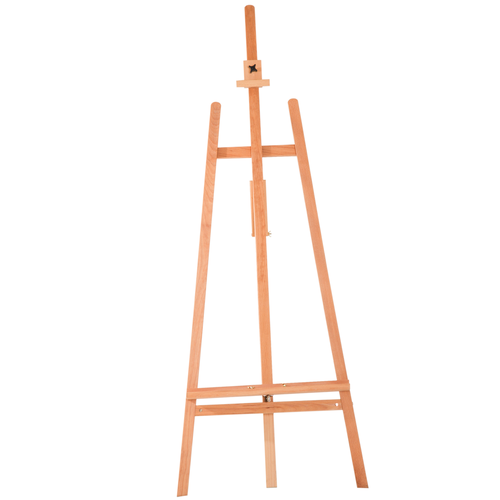 Staffelei Aus Hellem Buchenholz, Neigungs- Und Höhenverstellbar, Maße 65 X 44 X 174–230 Cm