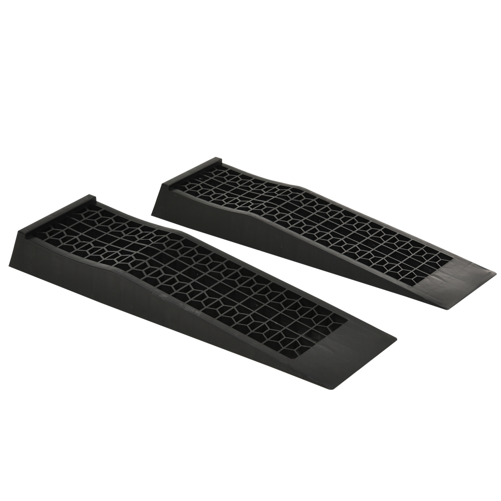 Set Aus 2 Robusten 3-tonnen-laderampen Für Pkw, Transporter, Wohnwagen Und Wohnmobile, 70 X 19,5 X 7,8 Cm, Schwarzes Pp