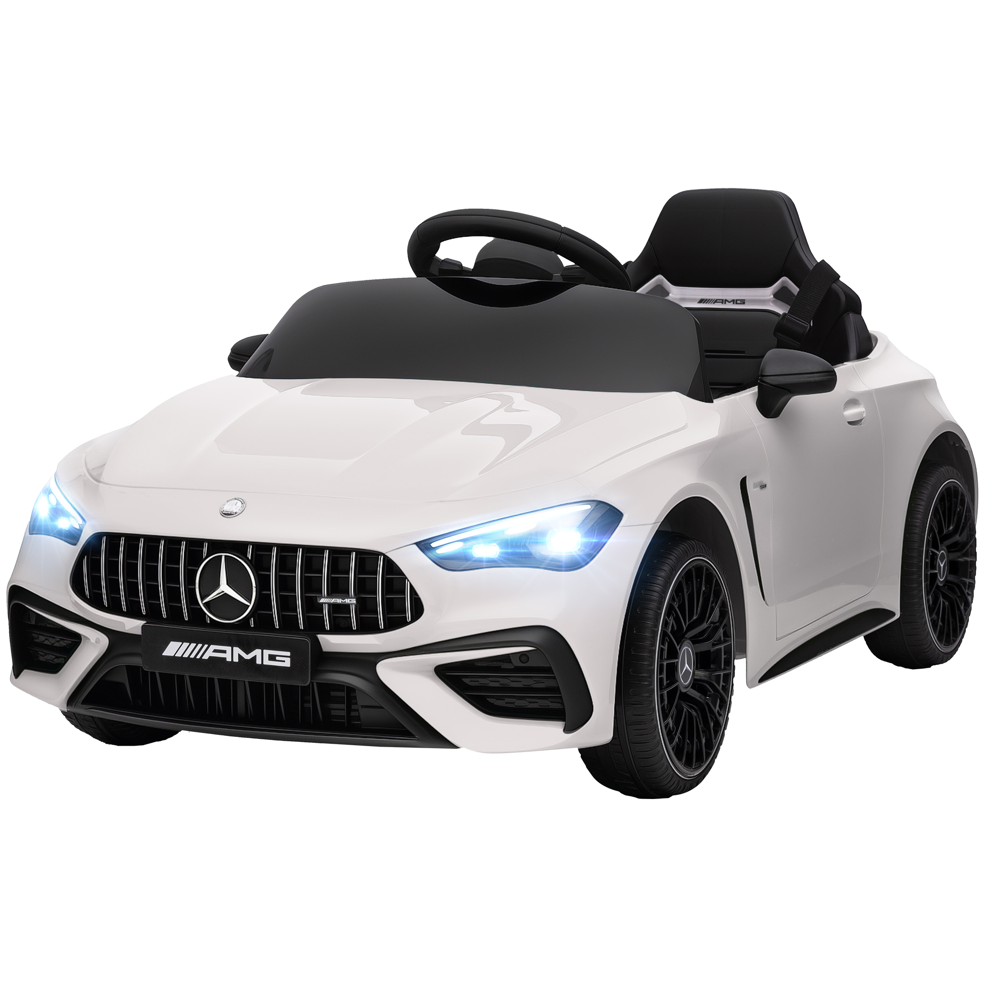 Mercedes-amg Cle 53 12v Elektro-kinderauto, Zwei Motoren, 2,4-ghz-fernbedienung Für Eltern, 99 X 55 X 43 Cm, Weiß