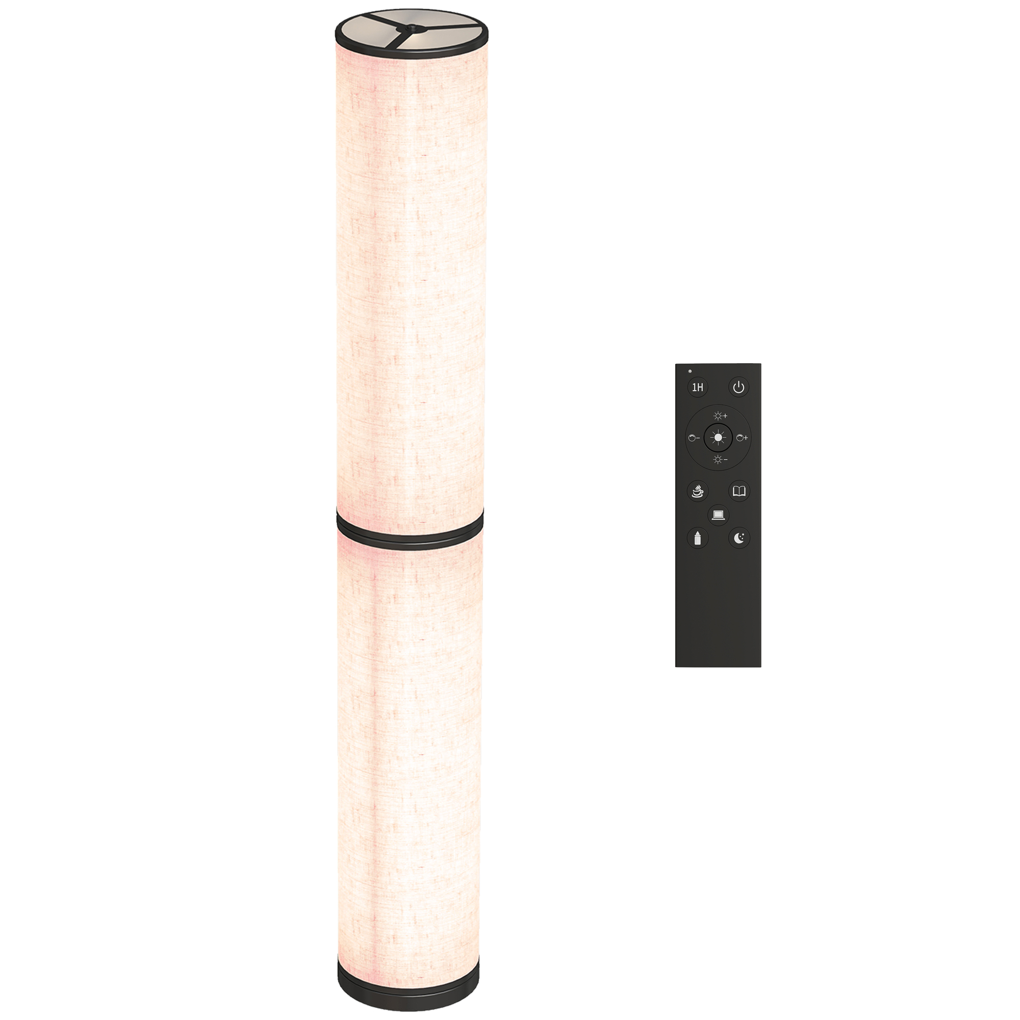 Dimmbare Led-stehleuchte, Wohnzimmer-stehleuchte Mit Magnetischer Fernbedienung, Ø 20 X 135 Cm, Beige