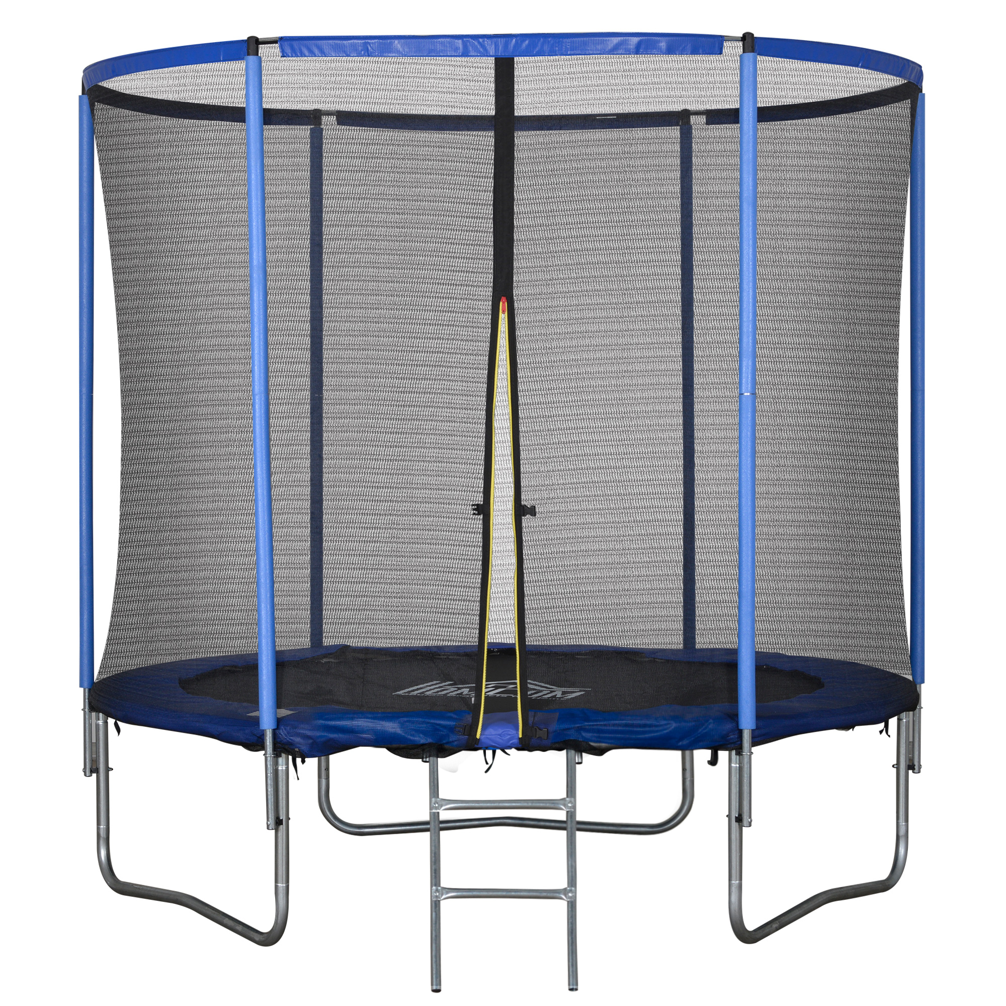 Outdoor-trampolin, Sprungmatte Für Erwachsene Mit Sicherheitsnetz Und Gepolstertem Rand, Garten- Und Heimspiel, Ø 244 X 240 Cm, Blau Und Schwarz
