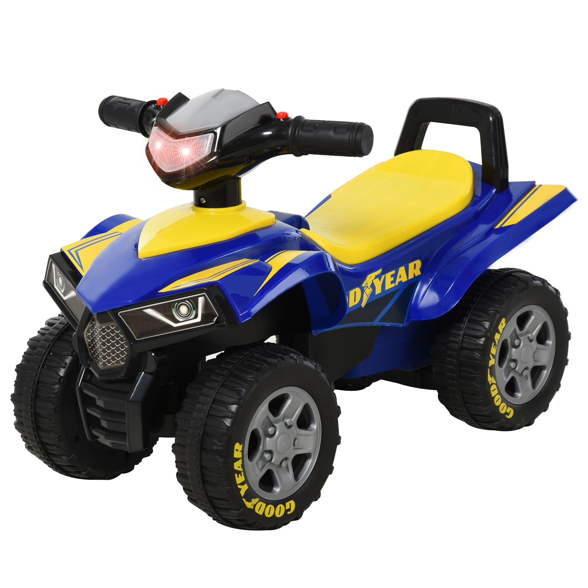 Homcom Kinderquad Für 18-36 Monate, 60x31x42cm, Blau-gelbes Licht, Sound