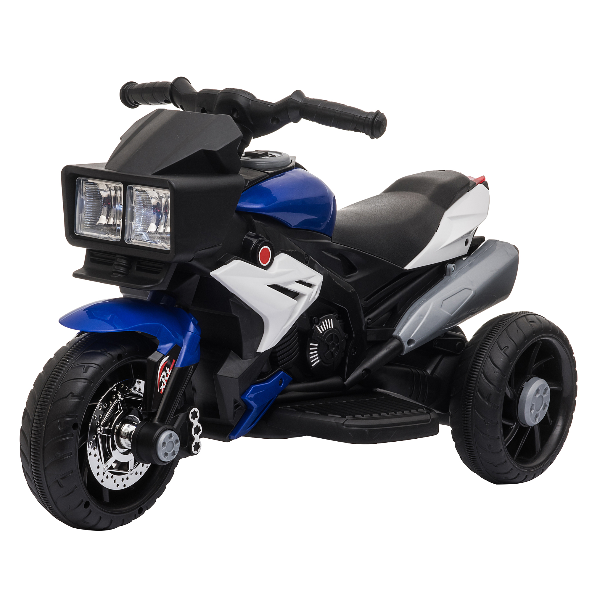Elektrisches Motorrad Für Kinder Von 3–5 Jahren, 6 V (max. 25 Kg), Geschwindigkeit 3 Km/h, Elektrisches Dreirad Für Babys Mit 3 Rädern, Licht Und Sound, Blau Und Schwarz, 86 X 42 X 52 Cm