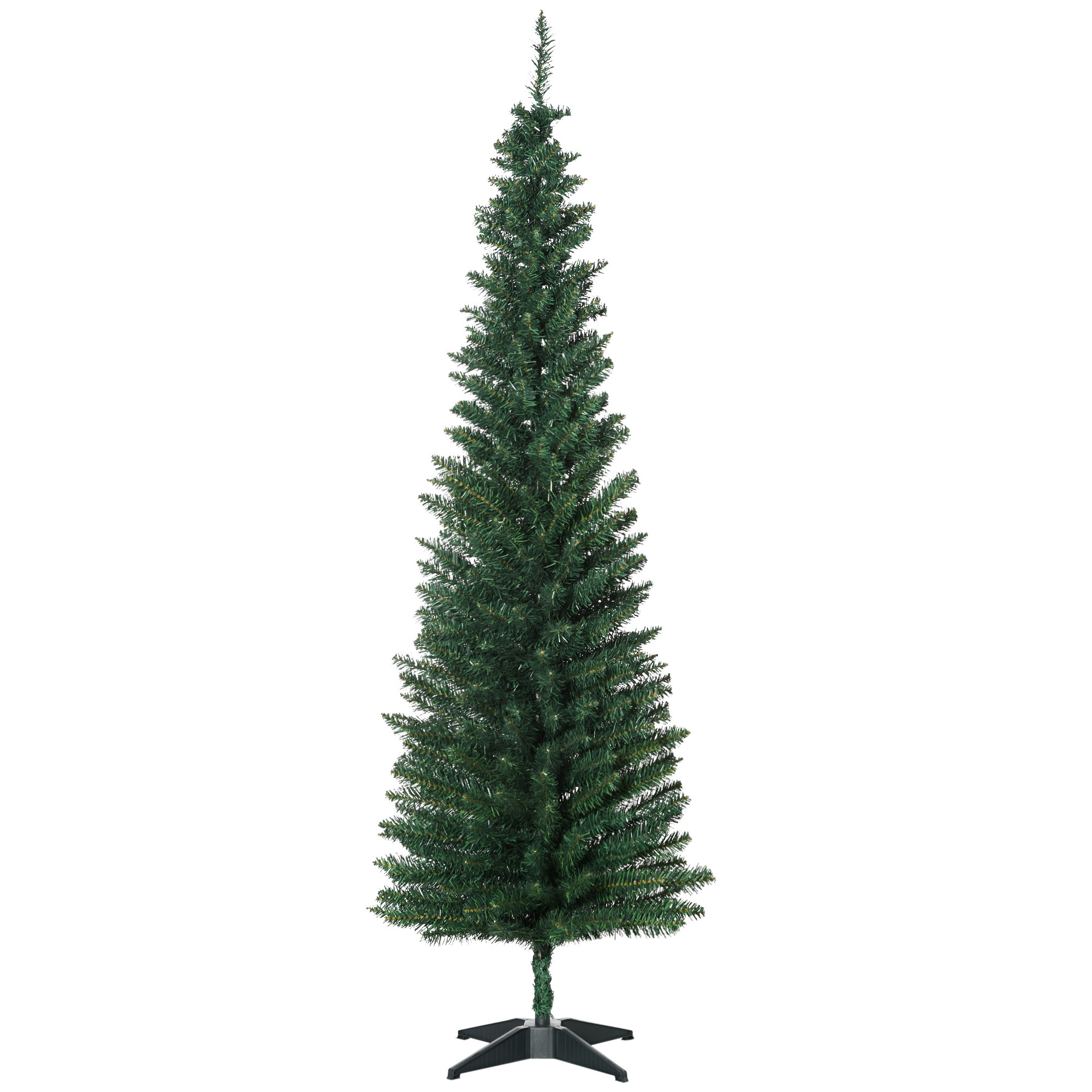 Künstlicher Weihnachtsbaum, 180 Cm, Mit Realistischen Zweigen, Hoher Und Schmaler Weihnachtsbaum Mit Klappbarem Ständer, Grün