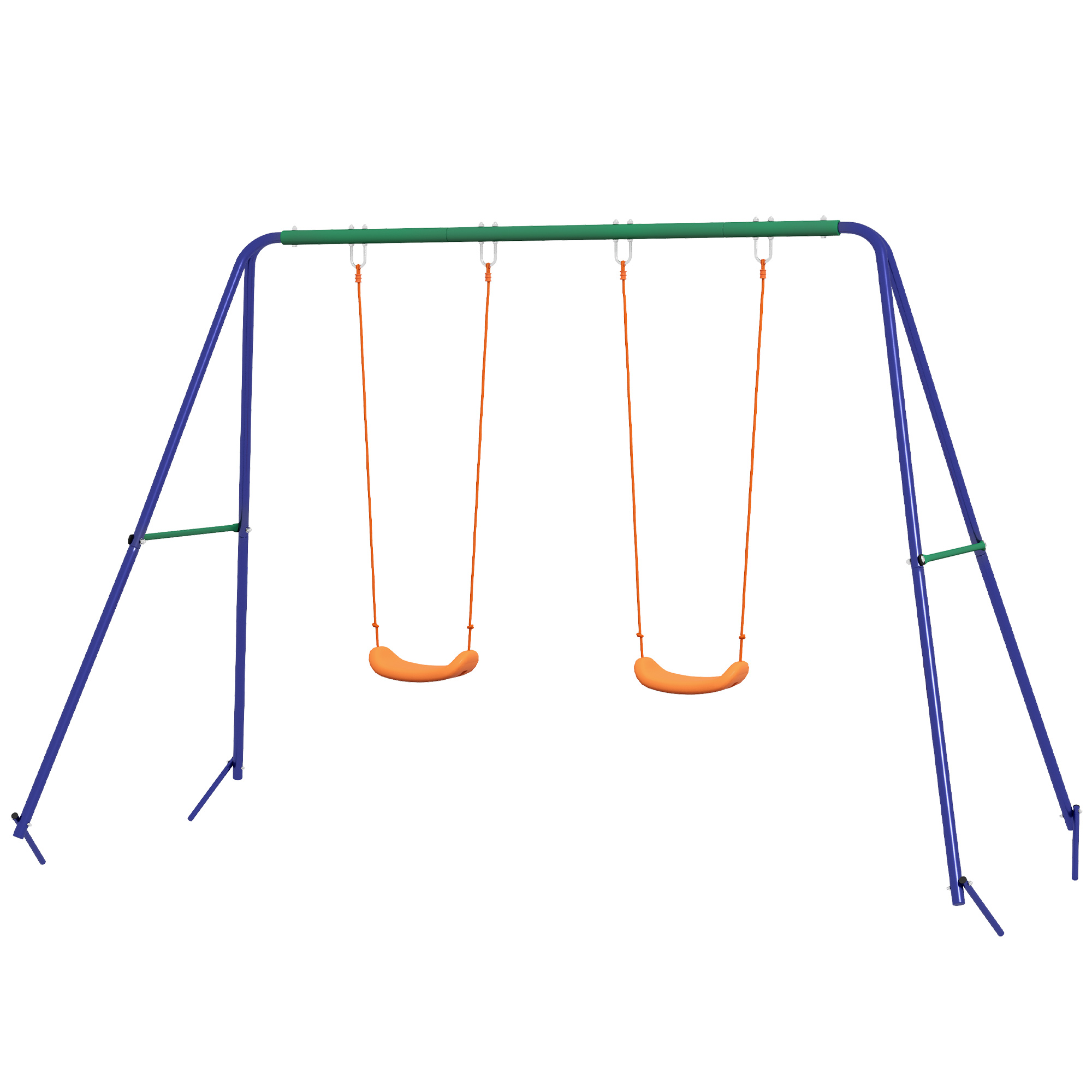Kinderschaukel, 2-sitzer, Metall, 90 Kg, Mehrfarbig