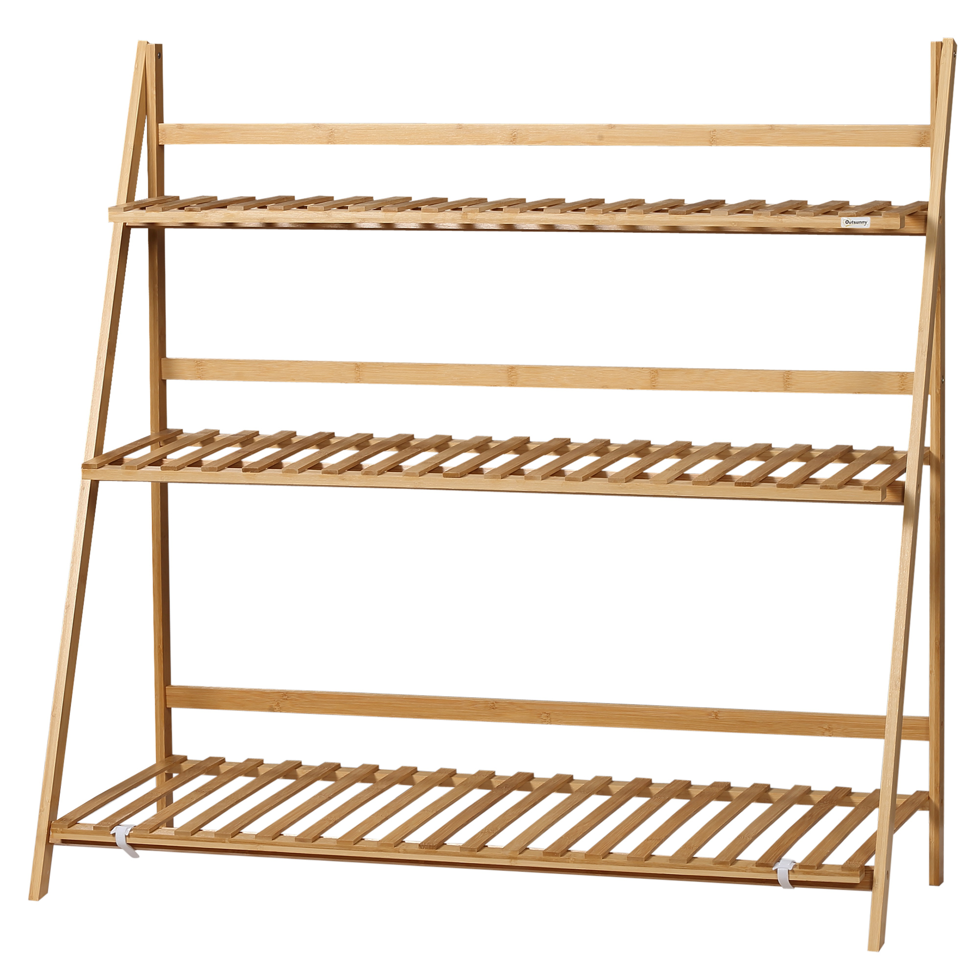 Blumen Des Ostens, 3 Etagen Aus Bambus, Design Rialzato Und Pieghevole, 100 X 39 X 97 Cm, Teakholz